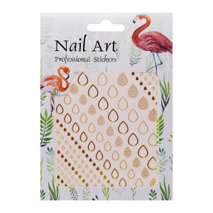 Pink Star Nails Arany csepp alak matrica  DP-334