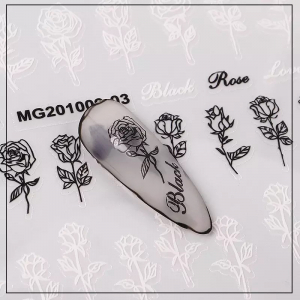 PSN Fekete-fehér rózsa matrica MG201009-03