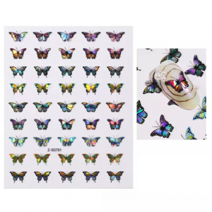 PSN Metálfényű színes pillangós matrica Z-D3701