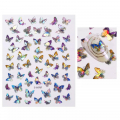 Körömdíszítő matrica metálfényű színes pillangók ZD3707