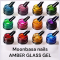 Moonbasa nails Amber Glass veghats gl lakkok